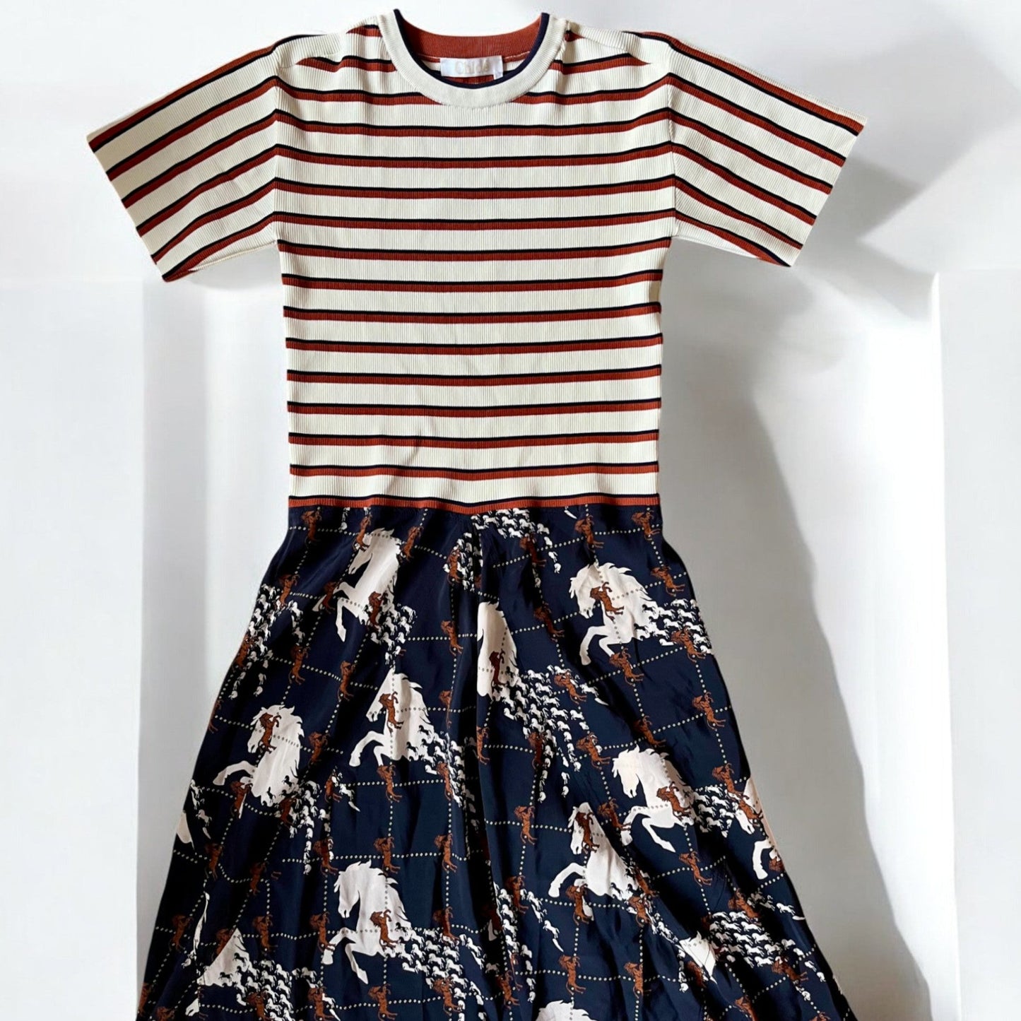 CHLOÉ - ROBE MIDI IMPRIMÉ ÉQUESTRE