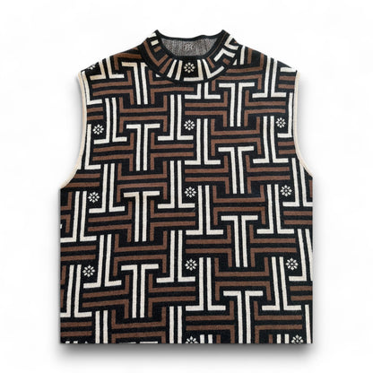 LANVIN - PULL SANS MANCHES JACQUARD