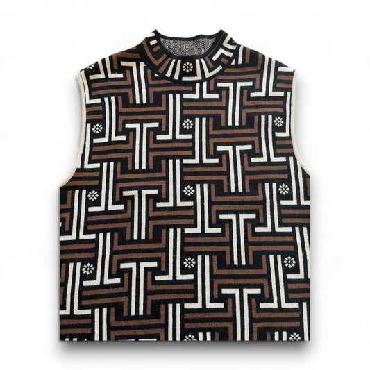 LANVIN - PULL SANS MANCHES JACQUARD