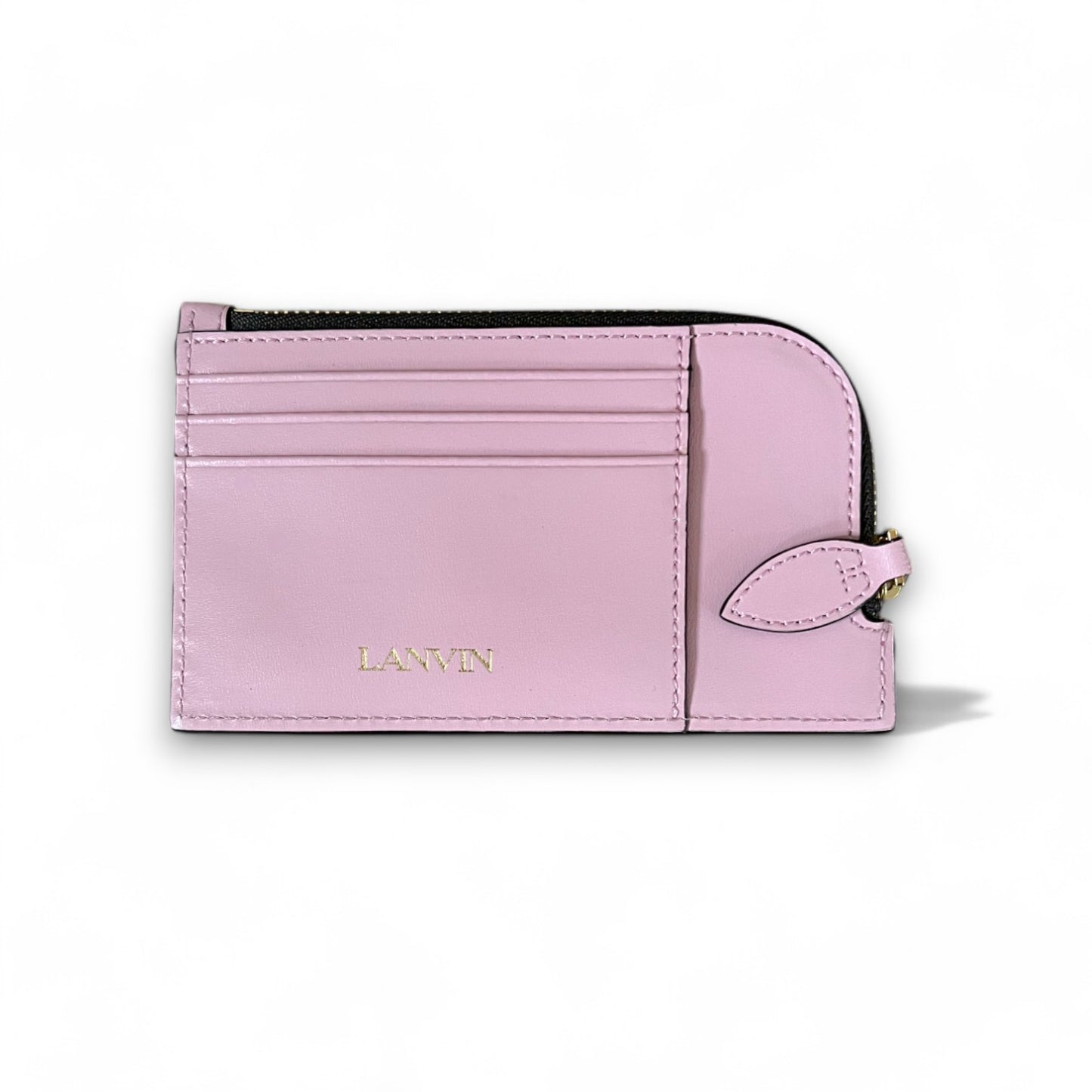 LANVIN - PORTE-CARTES ZIPPÉ ROSE