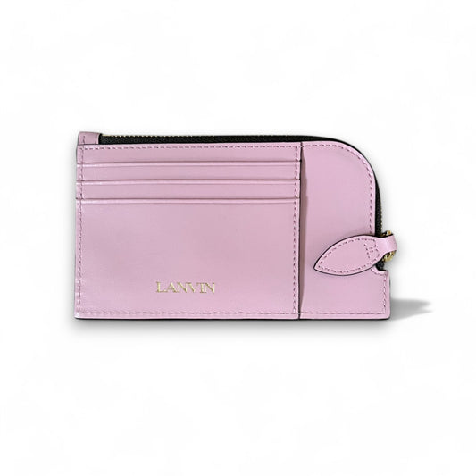 LANVIN - PORTE-CARTES ZIPPÉ ROSE