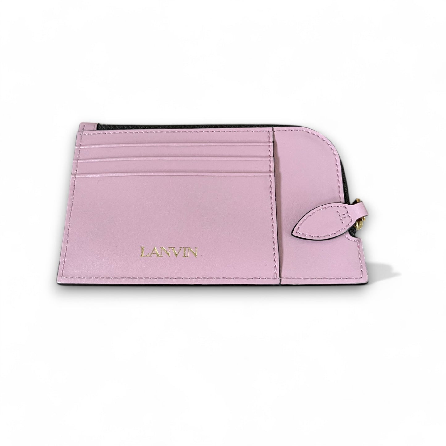 LANVIN - PORTE-CARTES ZIPPÉ ROSE